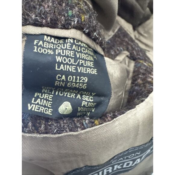 Harris Tweed Brown Wool Sport Coat Suede Elbow Patches Men’s 44R Scottish - Picture 10 of 10